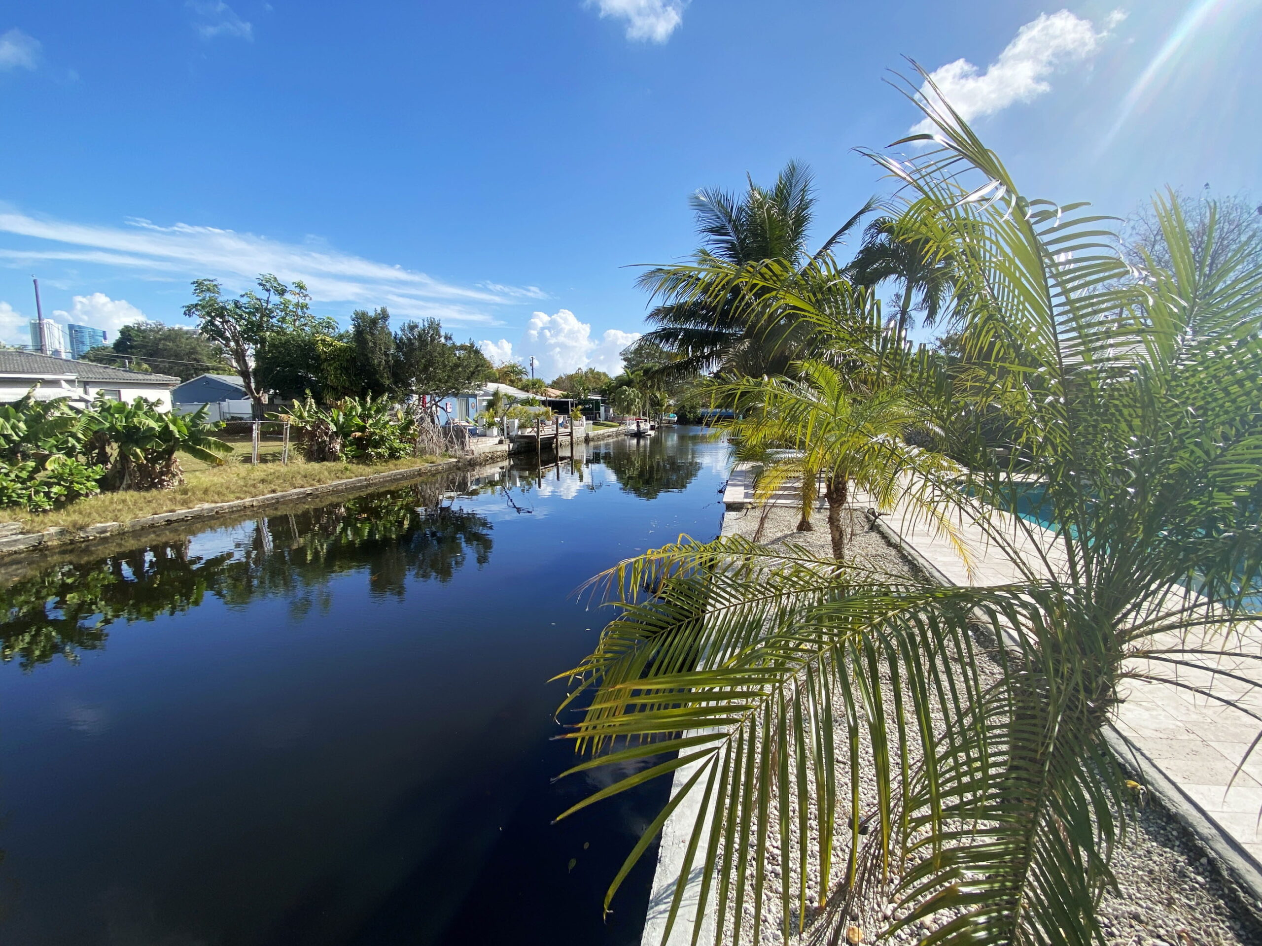 Tropical Tarpon River canal view from the waterfront at Tarpon Harbor 1